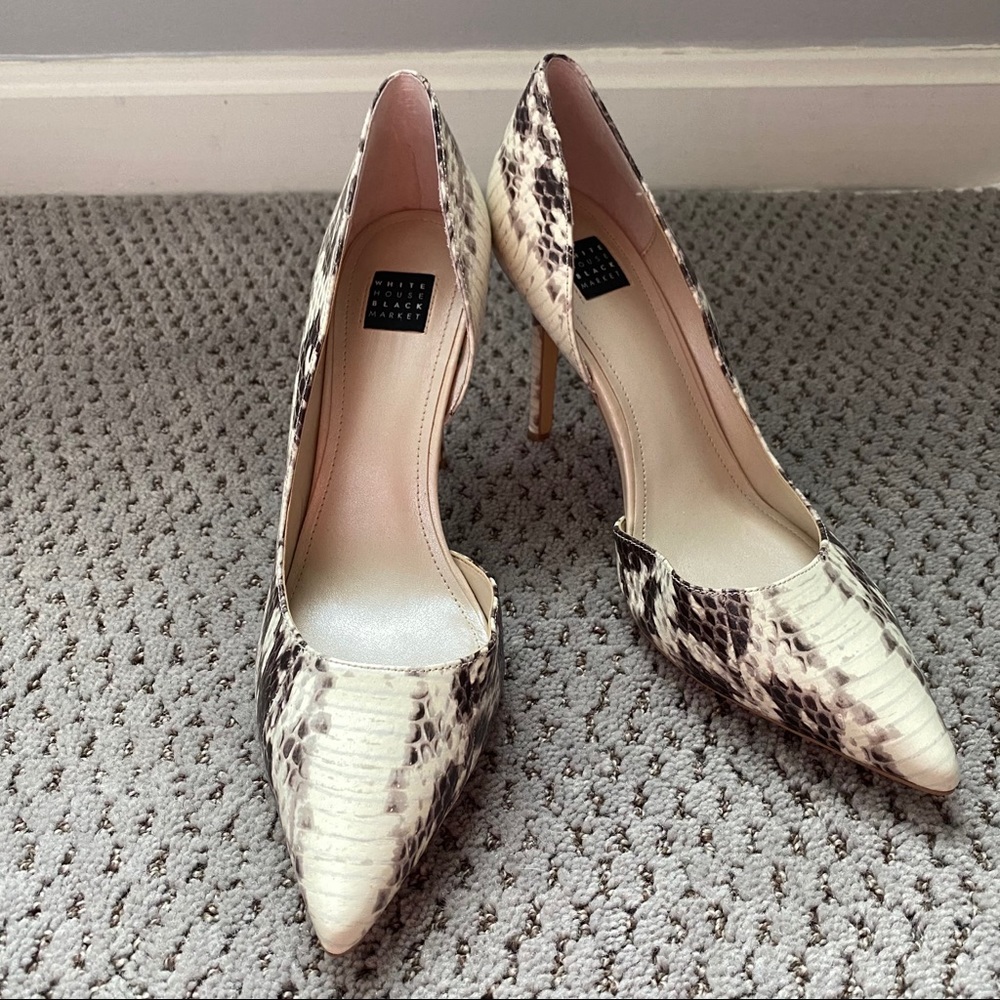 New Snakeskin Print Heels- White House Black Mkt